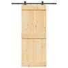 VidaXL Sliding Door and Hardware Kit 85x210 Cm Solid Pine 3332666