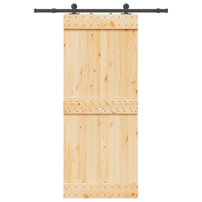 VidaXL Sliding Door and Hardware Kit 85x210 Cm Solid Pine 3332666