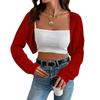 Women's Fashion Shawl-Style Knit Short Jacket Solid Color Cardigan Top