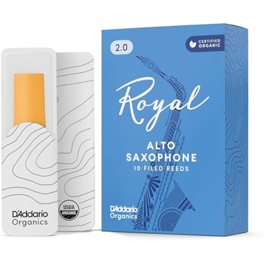 D Addario WoodWinds Daddario Reed for Alto Saxophone ROYAL RJB1020 [Hardness: 2.0] Pack of 10 [Do...