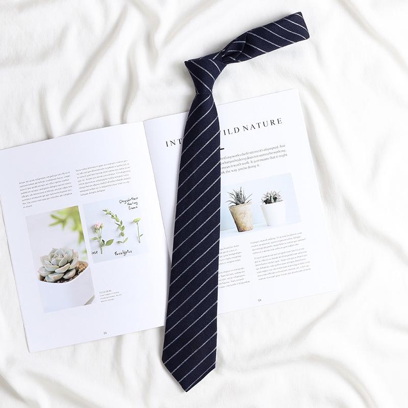 Black Tie Japanese Academy Style No-Iron Shirt with Decorative Bow Tie - Women DK Hand-Knit Grey Stripe for Men