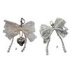 Pearls and Bowknot Embellished Keychain Elegant Bowknot Pearls Keychain Colorful Bowknot Pendant for Bags and Phones