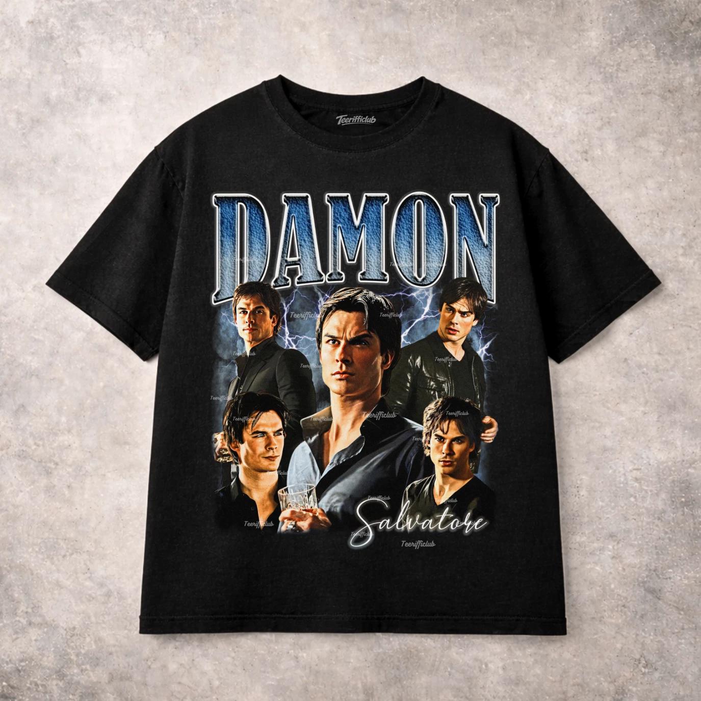Футболка Damon Salvatore Дневники Вампира Иэн Сомерхолдер Футболка для Фанатов Унисекс L