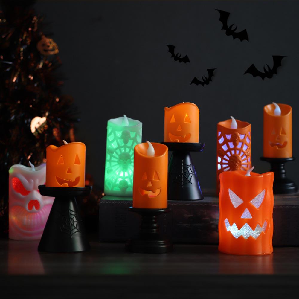 LED Halloween Pumpkin Lantern Candle Lamp – Decorative Night Light Ornament