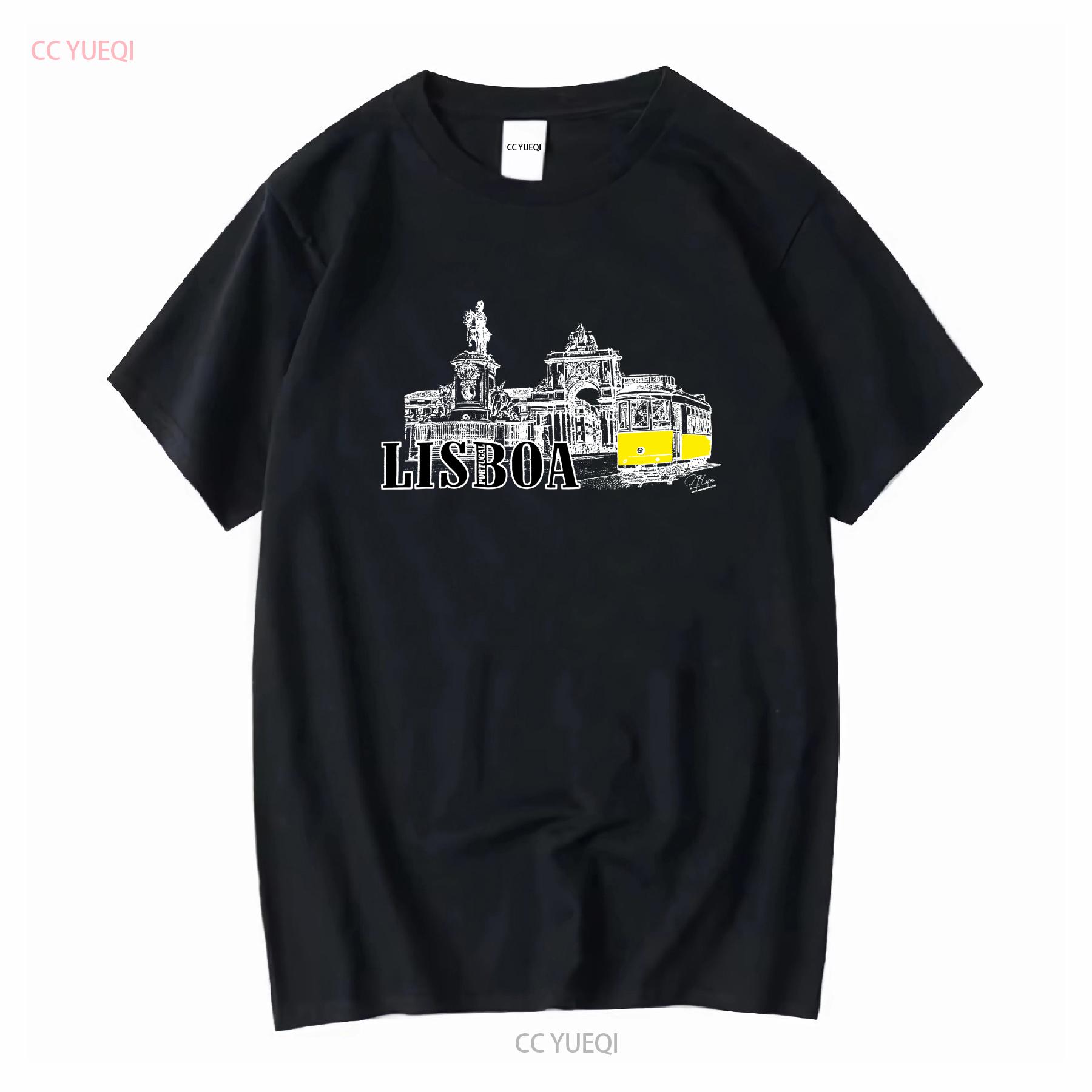 

Lisbon T Shirt Small Fruit Of The Loom Travel Tourist Summer S long or short sleeves vintage Washed Stylish Soft streetwear 4XL