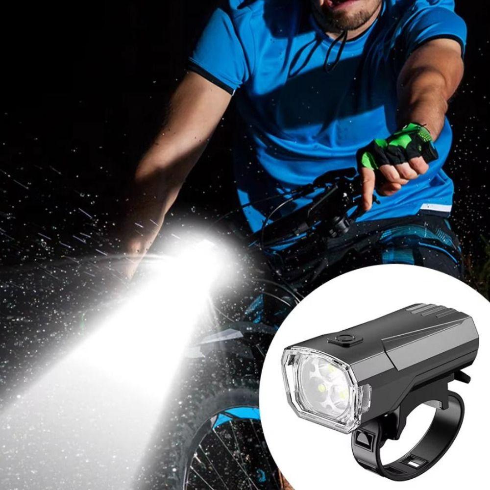 Typy-C Charging Bicycle Front Light Waterproof Bike Flashlight Bike Safety Lamp for Night Riding