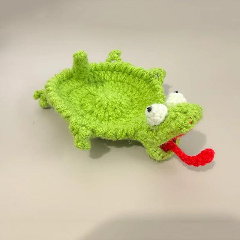 Handmade Crochet Animal Coaster 1D Lizard Squirrel Creative Desk Decor for Home Table Tea Coffee Decoration Coffee Mat Gift Use