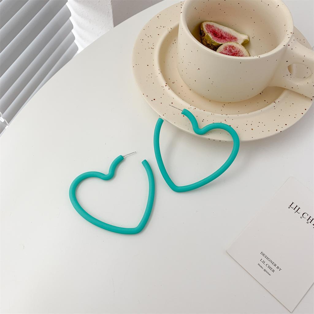 Fashion Geometric Personality Neon Acrylic Big Star Hoop Earring For Women Hollow Heart Earring Jewelry