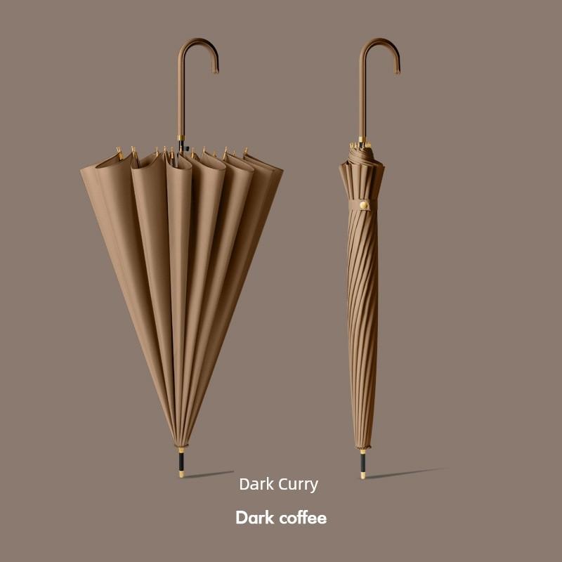 INS Japanese Style Fresh Long Handle 16K Automatic Belt Waterproof Cover Vinyl Sun Protective Straight Handle Women's Golf Umbrella