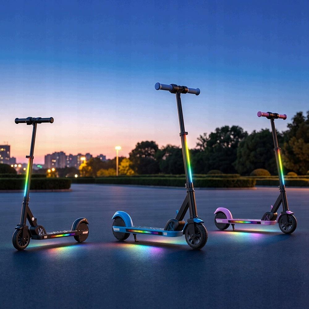 Patinete LED Plegable K4-P para Niños – Capacidad de Peso 70 kg – Batería de 2.6Ah