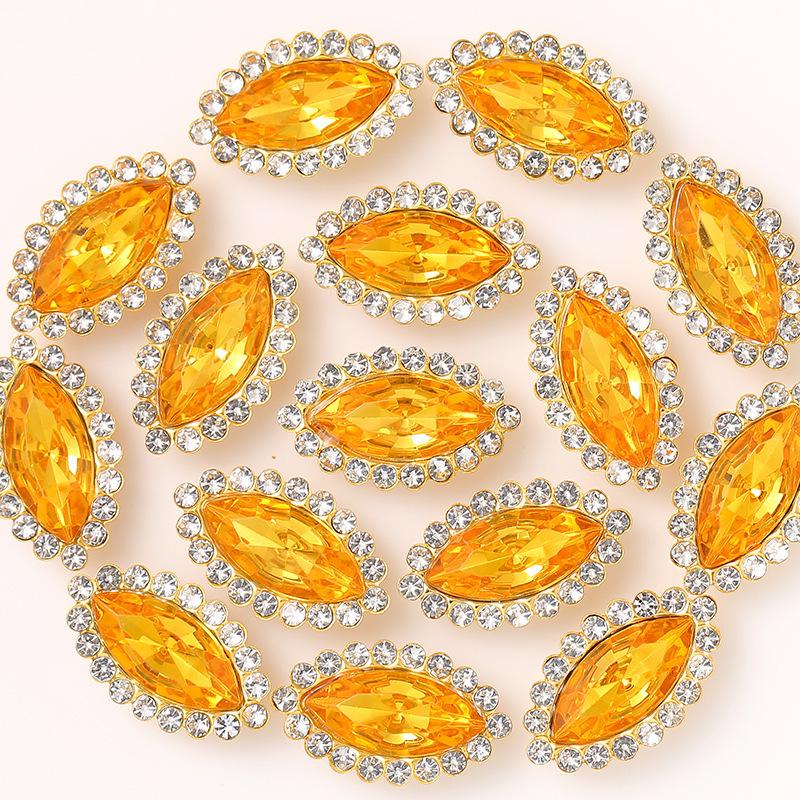 Hand-Sewn Rhinestone Sunflower Crystal Clasp DIY Clothing Accessory