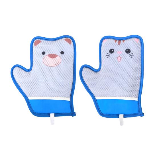 Pet Hair Removal Gloves Cartoon Double-Sided Pet Fur Remover with Electrostatic Tech for Furniture Carpet Car Seat Sofa Reusable Grooming Gloves