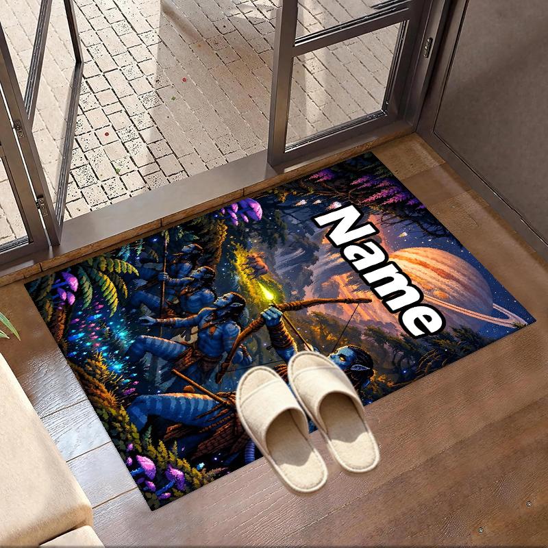 Custom Name Personalized Avatar Print Carpet, Versatile Home Decor Rug, for Playroom, Apartment, Balcony, Entryway, Hallway Gift