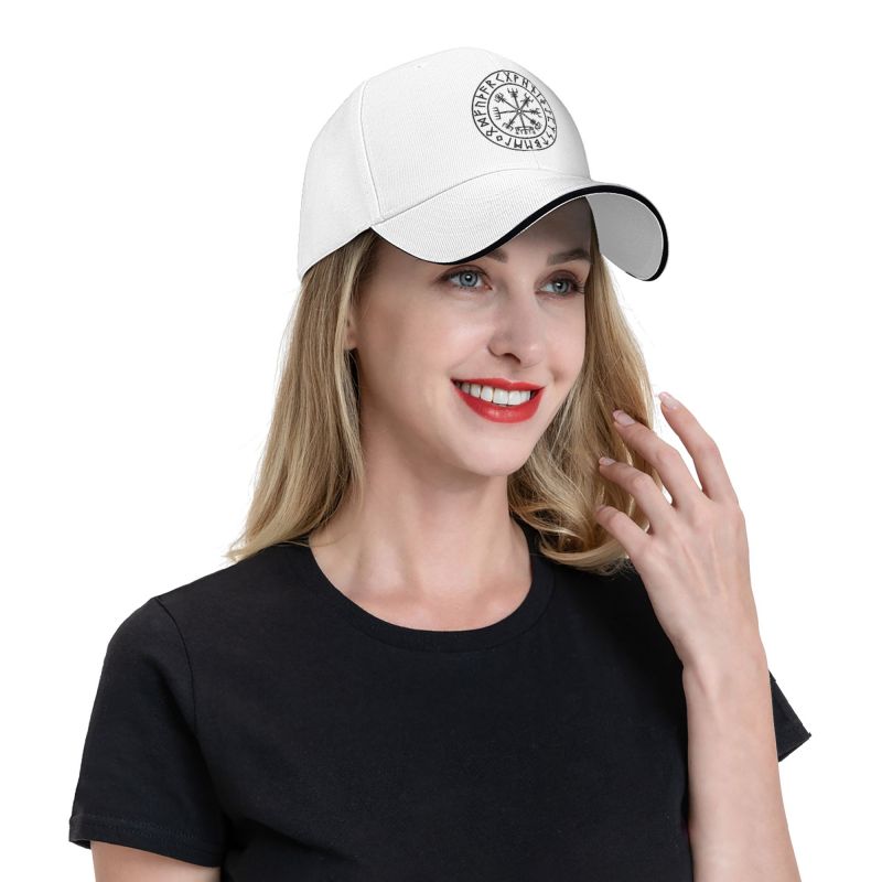 Punk Vegvisir Runes Viking Baseball Cap for Unisex Women Adjustable Vikings Compass Tattoo Dad Hat Performance
