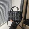 New Fashion Faux Leather Square Shoulder Bag for Women Korean Style Handbag Crossbody Purse