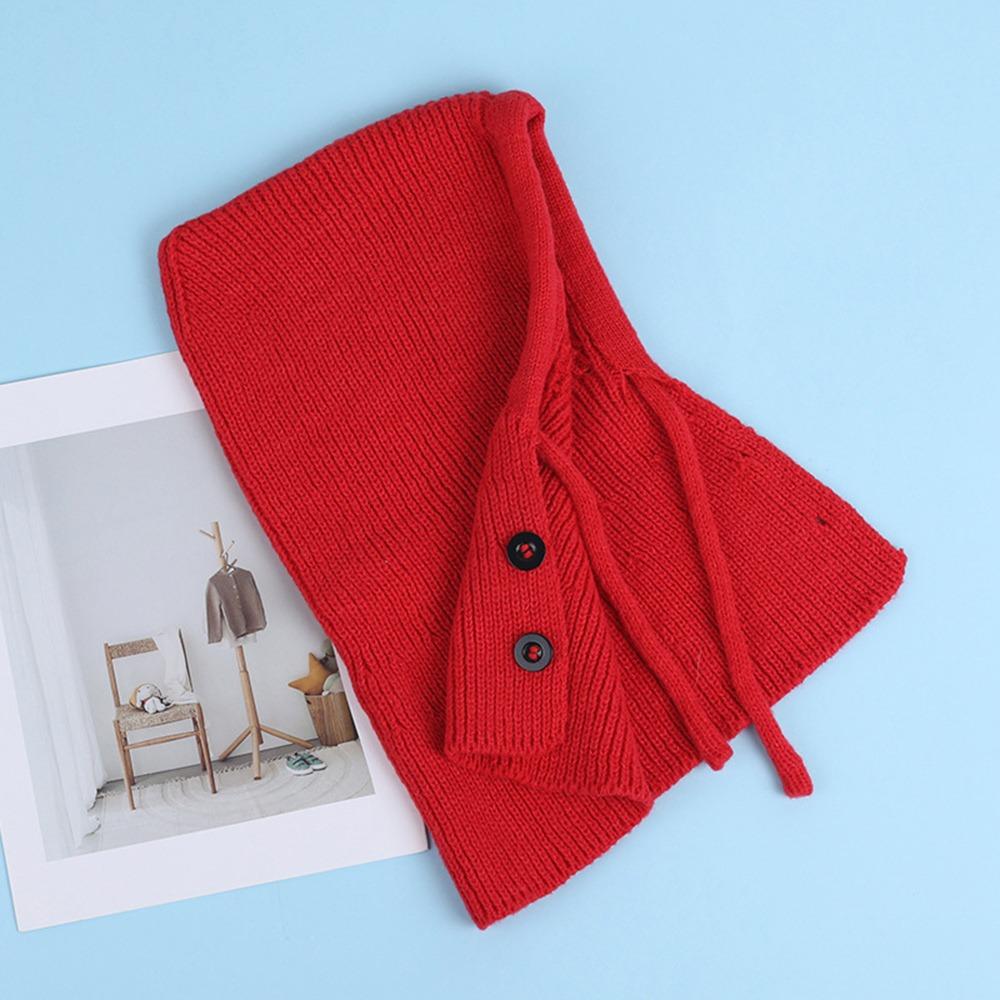 Casual Windproof Knitted Woolen Cap Thickened Keep Warm Beanies Cap Neck Warmer Ear Protection Shawl Hat for Women