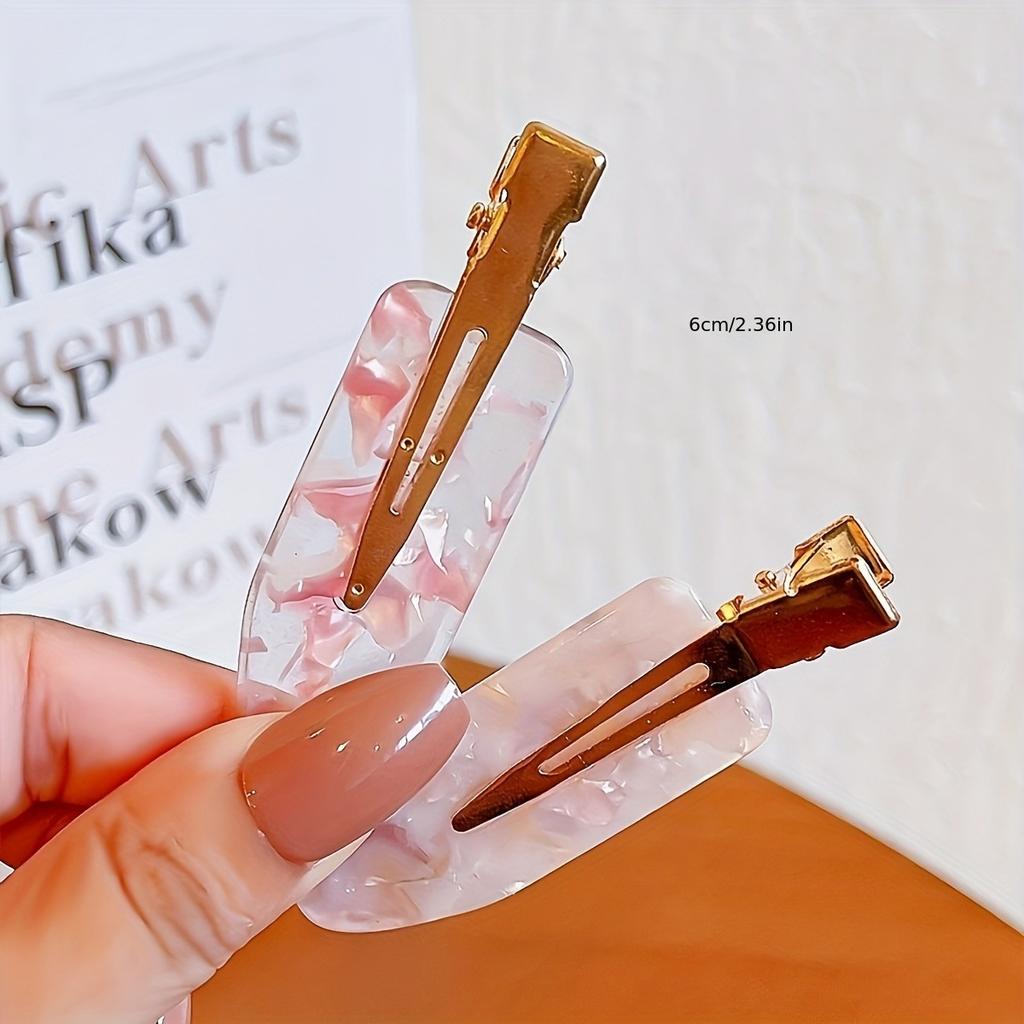 5pcs Fresh Gradient Shell Pattern Hair Clip Gold Accessories Oval Style Women's Daily Styling Light Luxury Decorative Headwear