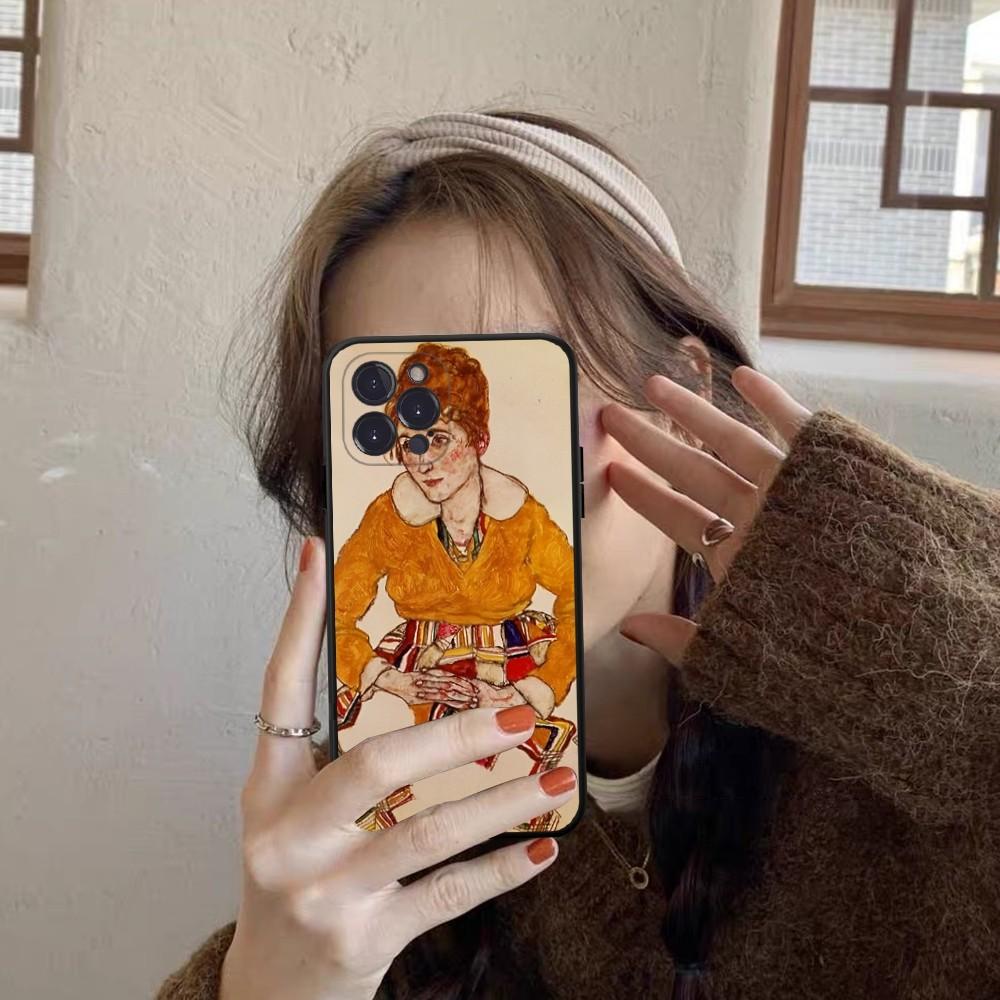 Egon Schiele Phone Case For iPhone 14 11 12 13 Mini Pro Max 8 7 6 6S Plus X SE 2020 XR XS Funda Case