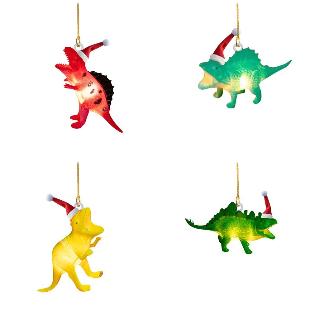 Festive Flat Dinosaur Acrylic Christmas Ornament Cheerful Vehicle Decoration Gift For All Ages