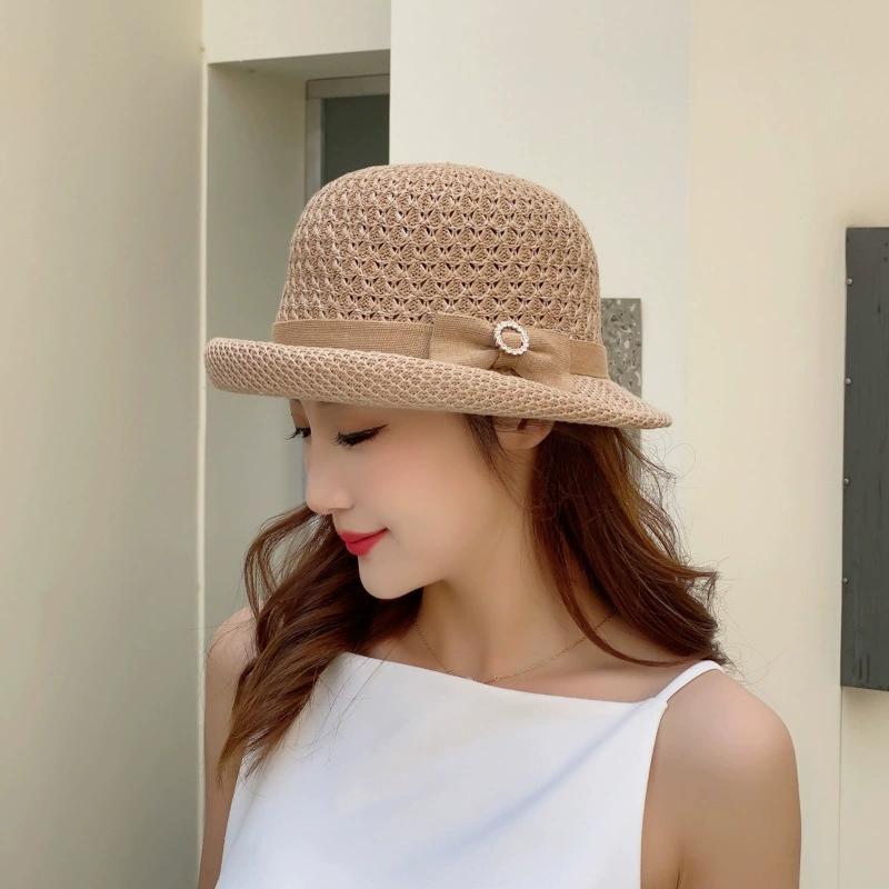 Breathable Knitted Sun Hat New Fashionable Style with Raised Brim Stylish Mom Hat for Summer Sun Protection