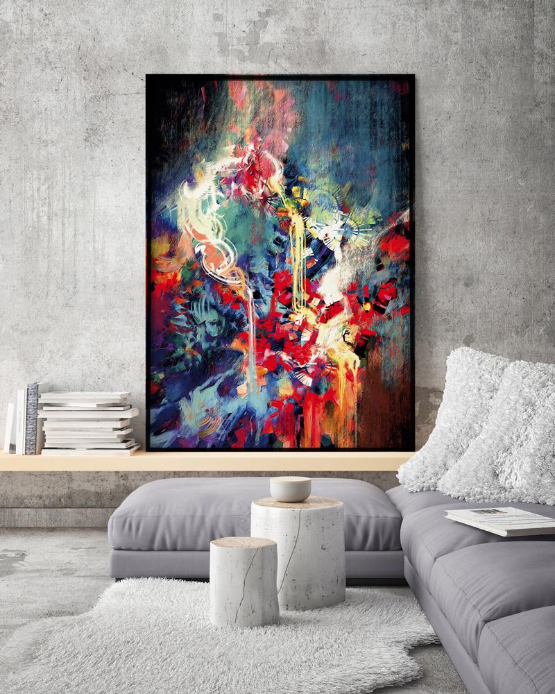 Abstraktní plakát - abstraktní obraz v černém rámu