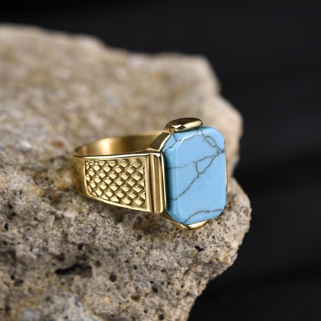 R3351g Men's High Quality Vintage Stainless Steel Zircon Styles Ring Jewelry