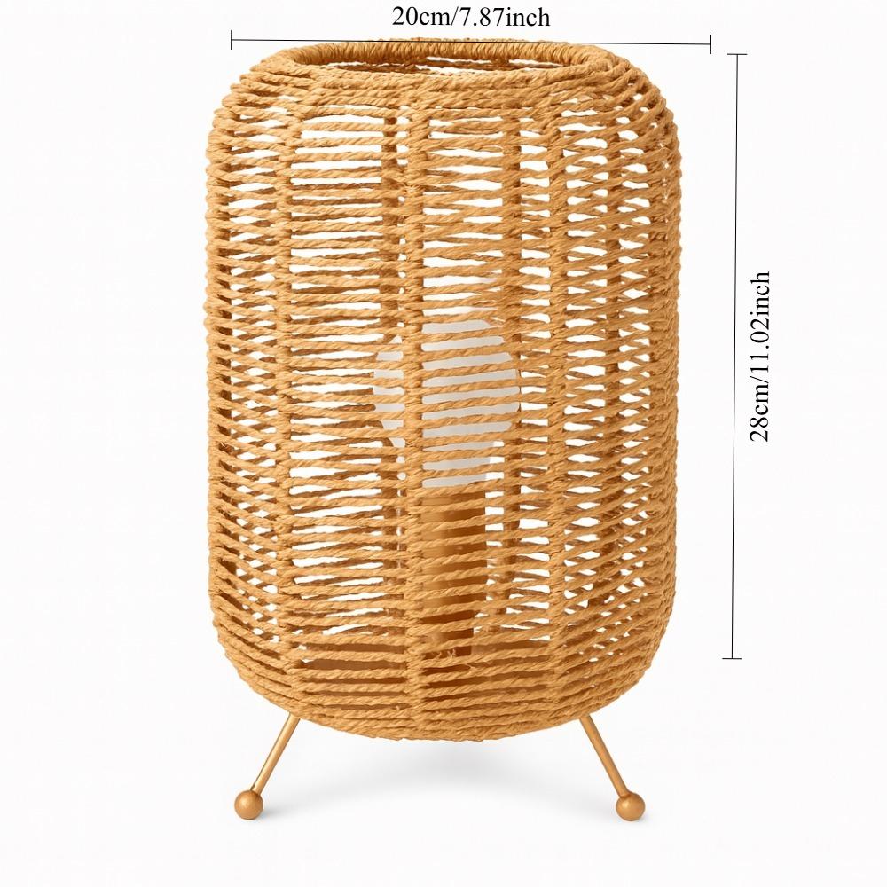 JOYINLED Boho Pendant Light Flush Mount Hanging Light Rattan Ceiling Woven Lamp Shade Basket for Kitchen Island Dinning Table