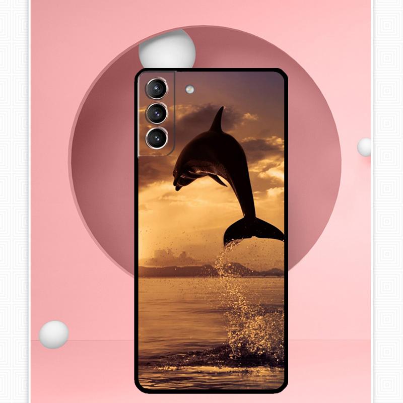 Animal Dolphin Cover For Samsung Galaxy S23 S24 Ultra S8 S9 S10 S22 Plus Note 10 20 Ultra S20 S21 FE Case