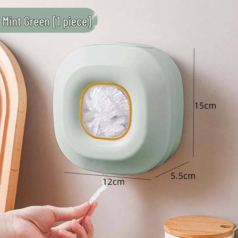 Punch-Free Plastic Wrap Storage Box: Wall-Mounted Pull-Out Fresh-Keeping Bag Holder for Kitchen.