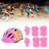 7pcs Kids Skating Bike Protective Gear Set Safety Helmet Knee Elbow Wrist PadPink Colorful Kids