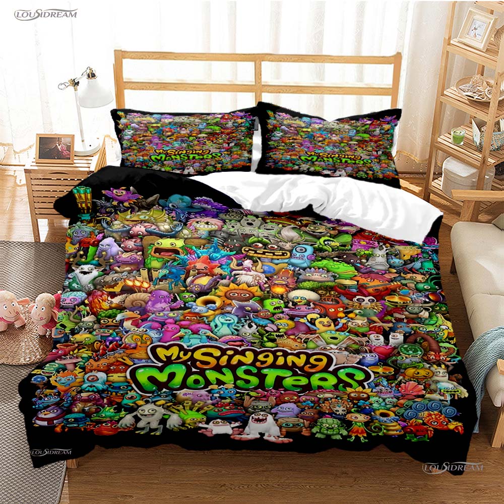 

Funny Game My Singing Monsters Cute All Season Duvet CoverBedding Set Soft Quilt Cover And Pillowcases Single/Double/Queen/King AU Single(140*210cm)3pcs