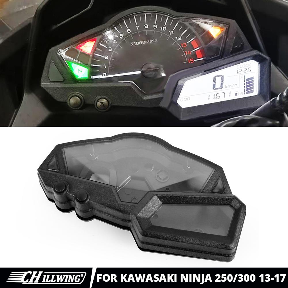 Motorcycle Instrument Case For Kawasaki Ninja 250 300 2013-2017 Speedometer Gauge Odometer Tachometer Dashboard Housing Cover