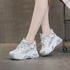 thick-soled heightening shoes women's summer new color matching casual sports shoes small mesh muffin women's shoes