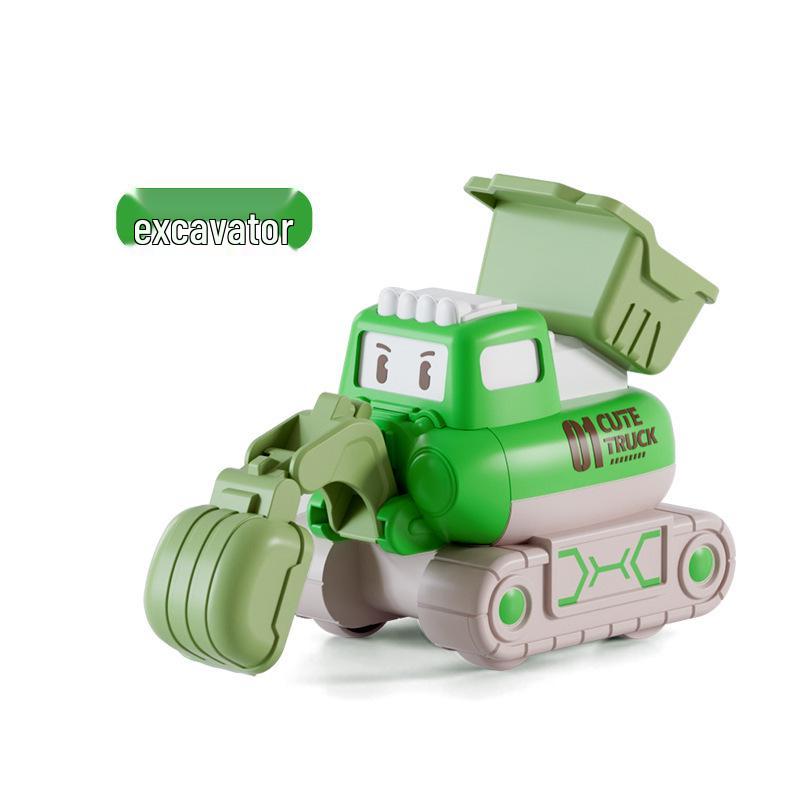 Children's Inertial Excavator Toy Car Set - Durable Construction Vehicle Model