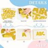Gold Letter Stickers Bulletin Board Letters 4 Inch,Large Glitter Sticker Letters for Poster Board,108Pcs Self Adhesive Vinyl Alphabet Stickers for