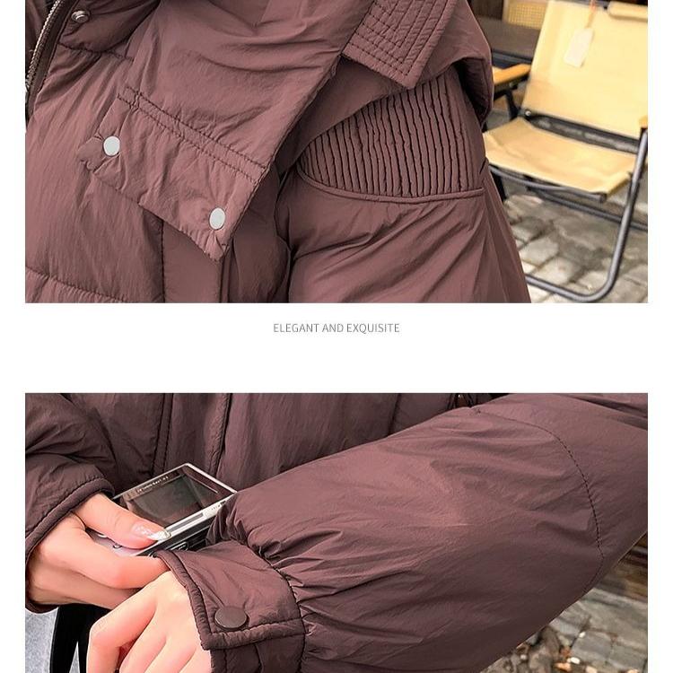 Women Casual Winter Cotton Coat Korean Style Loose Thickened Simple Fashion Jacket