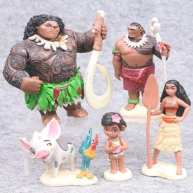 Captivating Moana 6 Pcs Action Figures Dolls Ideal For Playtime And Decoration