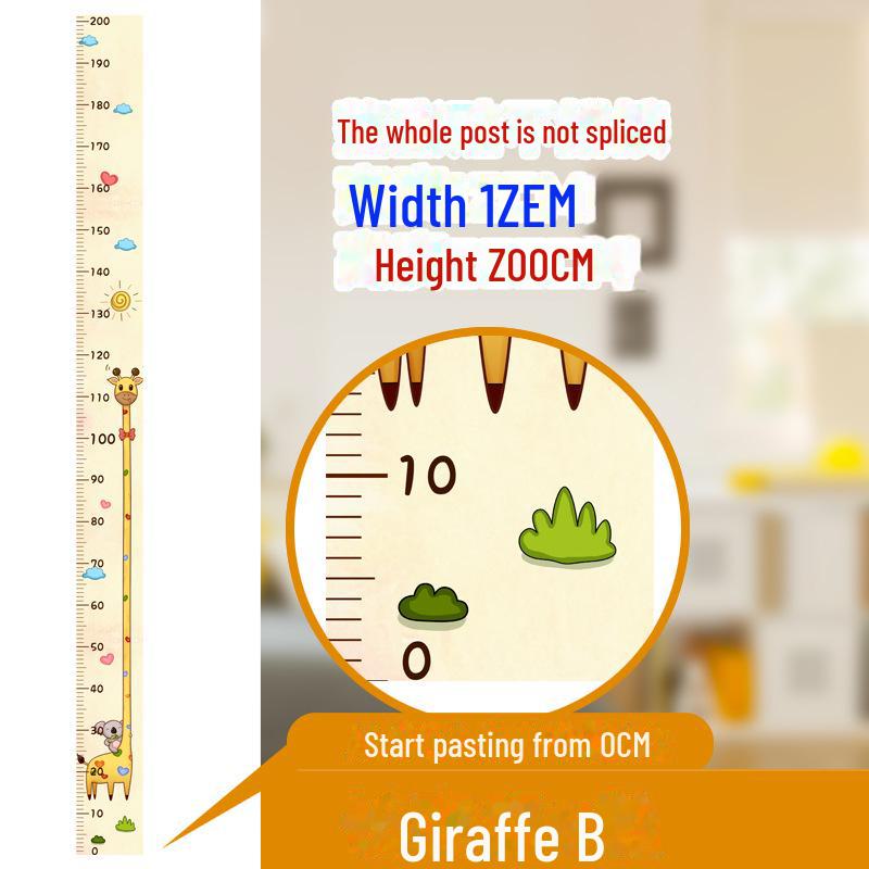 Größentabelle Wandaufkleber für Kinder: Einfach anzuwendendes, nicht schädigendes Lineal ab 0 zur Verfolgung des Wachstums von Babys und Kindern.