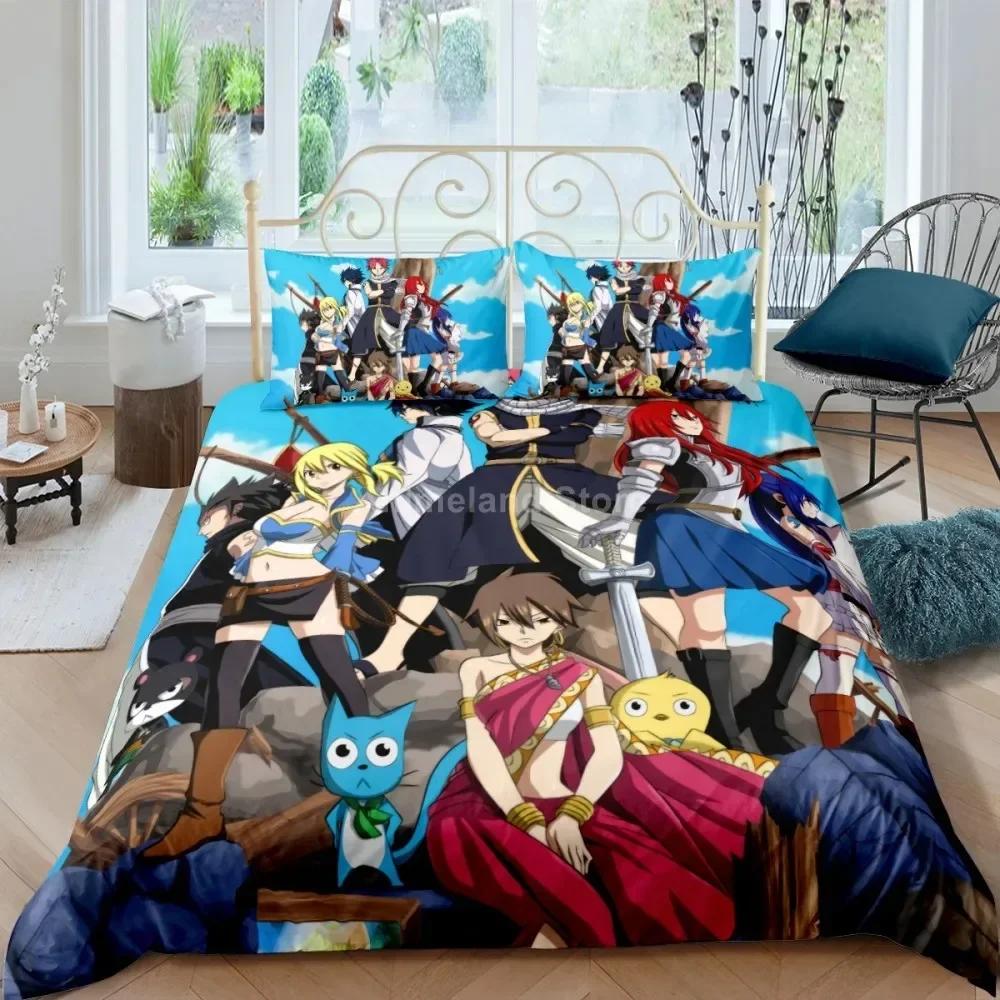 Fairy Tail Bedding Set Anime Duvet Cover Quilt Duvet Cover Sets Home Decor Twin Single Queen King Size Fashion Gift Cartoon