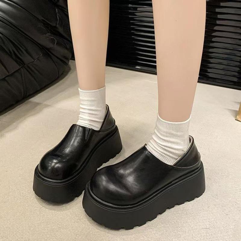 Buty na grubej podeszwie zwiększające wysokość dla kobiet z ciepłym polarem, bawełniane buty na jedną stopę