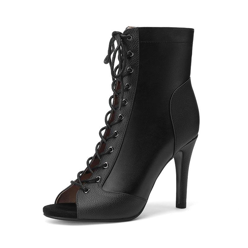 2053 New Fashion Women Thin High Heels Dance Shoes Comfort Peep Toe Boot Indoor Suede Sole Customizable Sexy Stilettos Booties