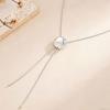 Women Y Necklace, with Pendant Tassel, Adjustable Gold Snake Bone Chain, Pull-Out Design Anti-Oxidation Alloy Jewelry