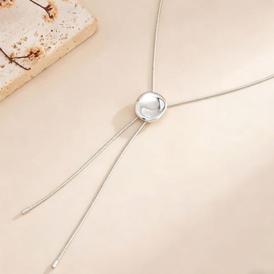 Women Y Necklace, with Pendant Tassel, Adjustable Gold Snake Bone Chain, Pull-Out Design Anti-Oxidation Alloy Jewelry