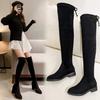 Knee Boots Winter Velvet New Small Elastic Thin Boots Thick Heel Long Boots High Boots Women
