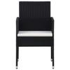 VidaXL Chaises de jardin coussins blanc crème 2pcs noir résine tressée, siège de jardin, chaise de balcon, chaise à dîner de 318704