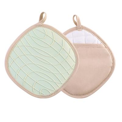 Thickened Pot Holders for Kitchen Waves Texture Non-Slip Silicone Potholders Heat-Resistant Hot