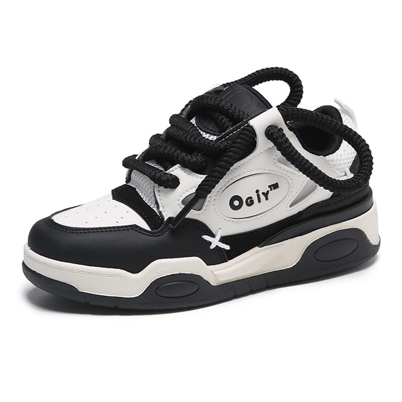 Mode Damen Casual Skateboard Schuhe Dicksohlige Klobige Sneaker Paar Atmungsaktiv Schnürschuhe Vulkanisierte Schuhe Damen Plateau-Sneaker