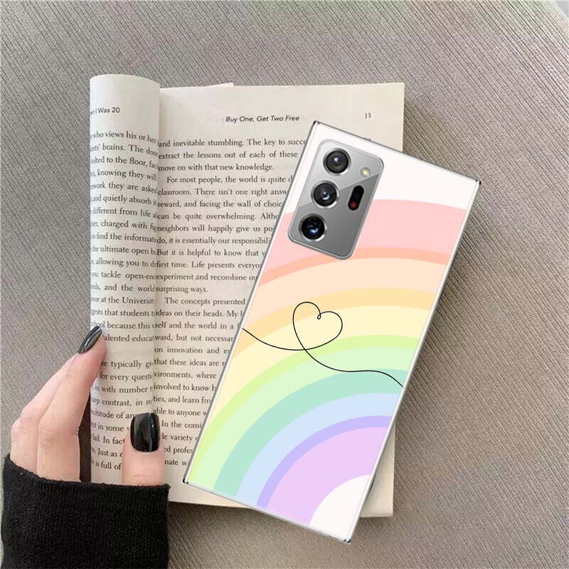 Rainbow Gradient Love Phone Case For Samsung Galaxy S25 Edge S24 S23 FE S22 S26 Ultra S21 S20 S10 Plus Capa Soft