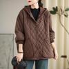 2025 Winter Korean Style Retro Thick Warm Hooded Cotton Coat for Women