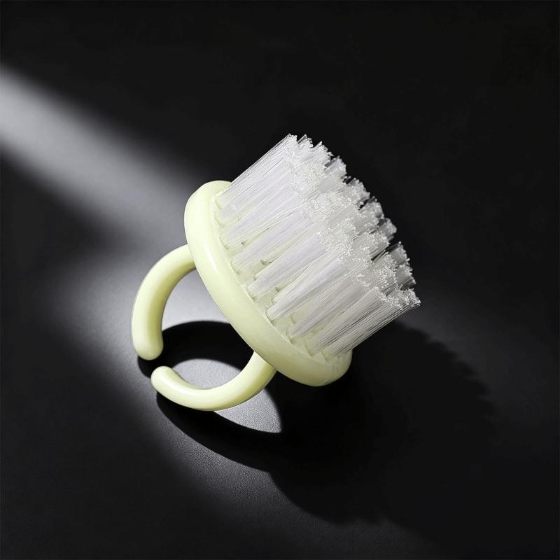 Pack Of 4 Round Head Nail Cleaning Brushes In Macaron Colors For Gentle Nail Hygiene Ergonomic Grip And Portable Travel Friendly Design
